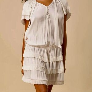 Hale Bob White Pleated Dress